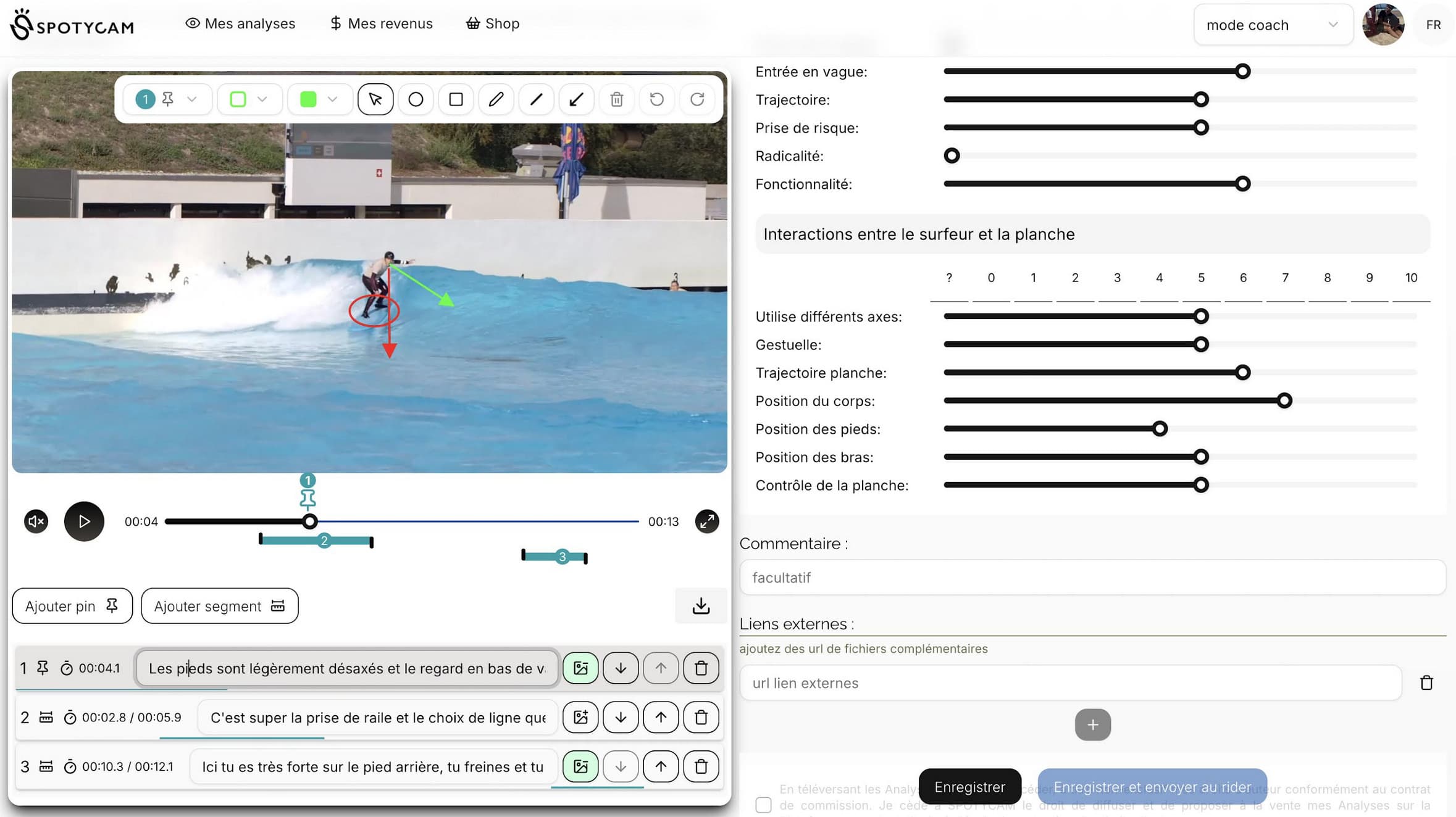 Analyse vidéo de surf par un coach professionnel