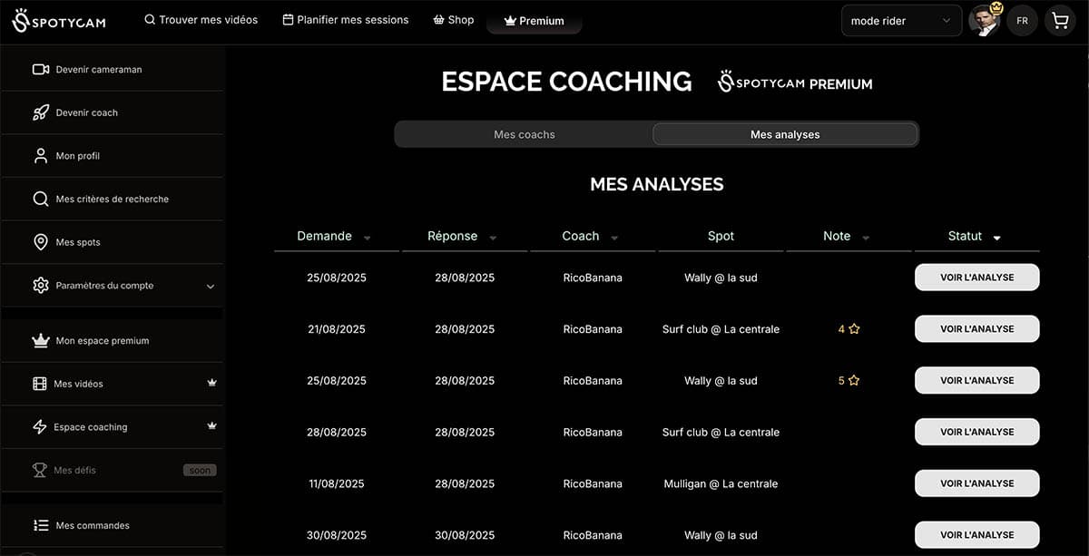 Espace Coaching screenshot